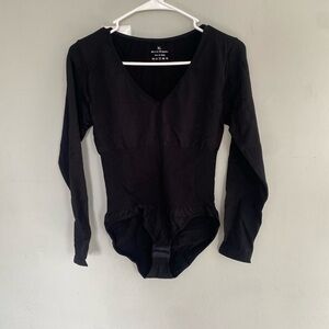 Black Long Sleeve Spandex One Piece